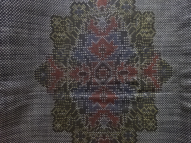 アンティーク　華紋織り出し本場泥大島紬着物(5マルキ)